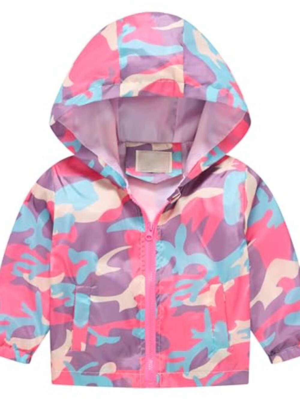 Toddler Casual Printed Windbreaker Lightweight Zipper Hoodie Coat